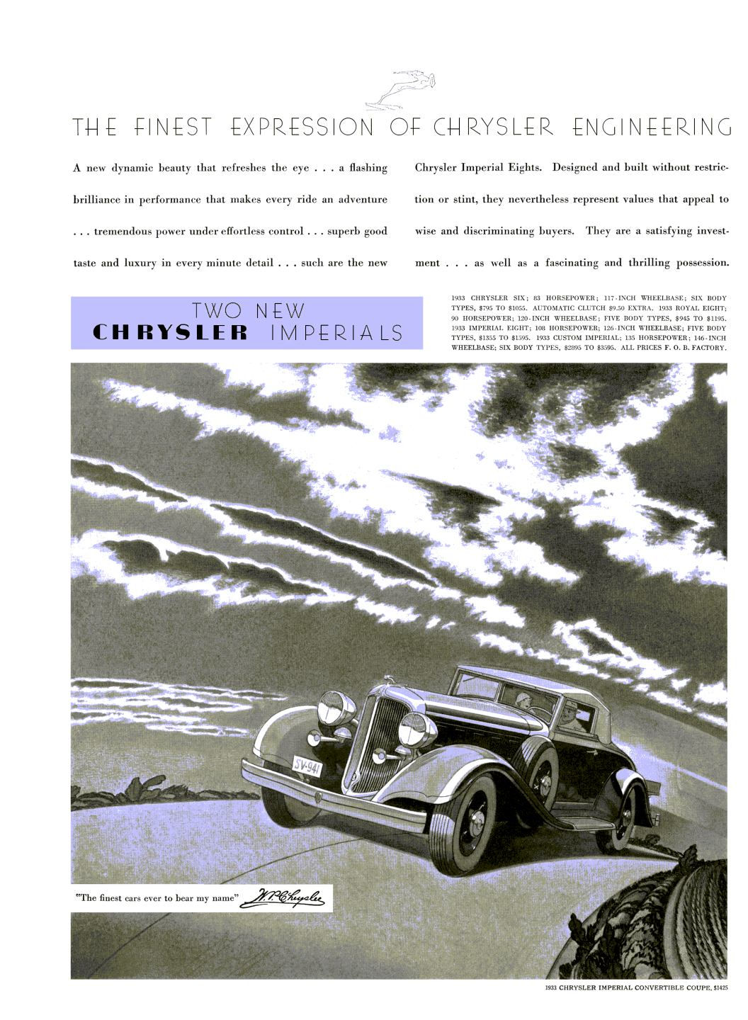 1933 Chrysler Auto Advertising